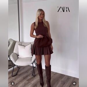 Zara BOX PLEAT MINI DRESS